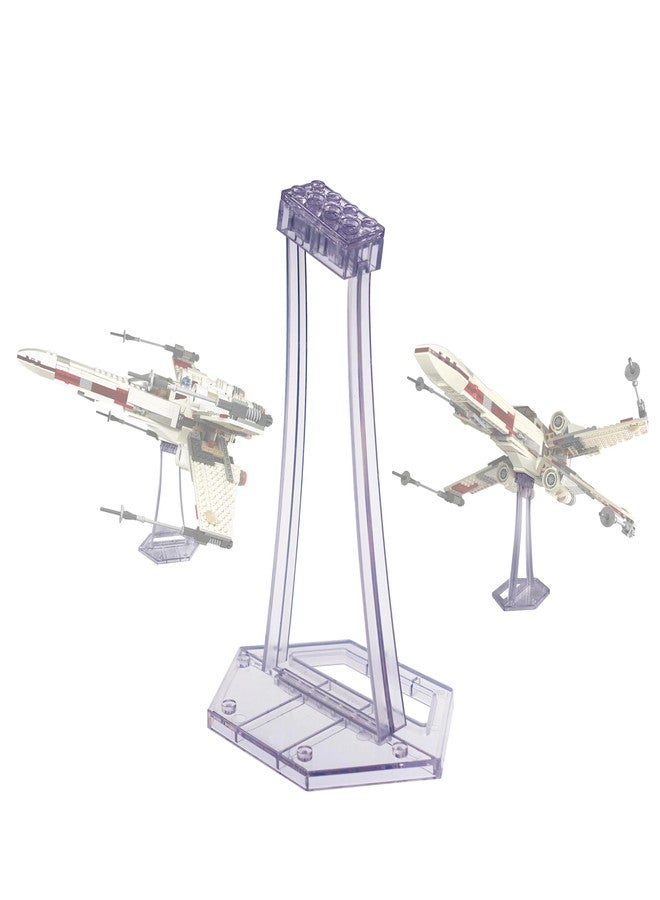 حامل عرض BrickVisions لـ LEGO 75393 9493 75273 75301 75102 75218 X-wing Starfighter، 75347 TIE Bomber، 75316 Mandalorian Starfighter Kit، عرض بزاوية، حامل عرض بلاستيكي شفاف فقط. - Image 3